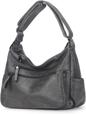 Artwell Fashion Crossbody Bag For Women Shoulder Bag Soft PU Leather Handbags Purses Multi Pocket Hobo Tote Bag