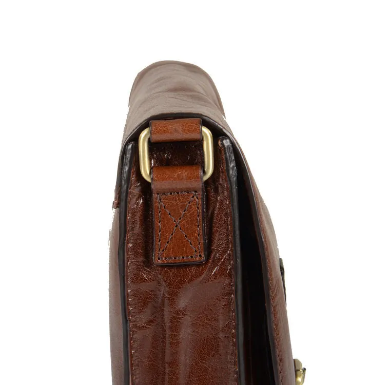 Ashwood Josh Chestnut Leather School Satchel