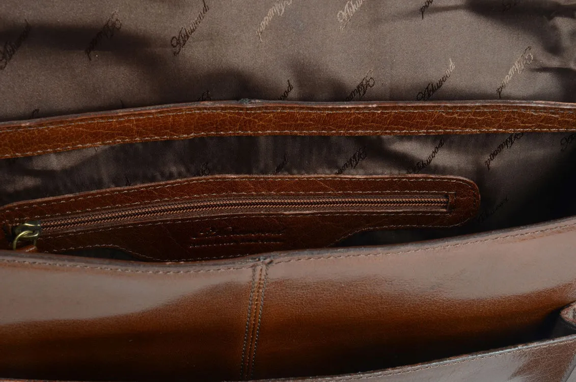 Ashwood Josh Chestnut Leather School Satchel