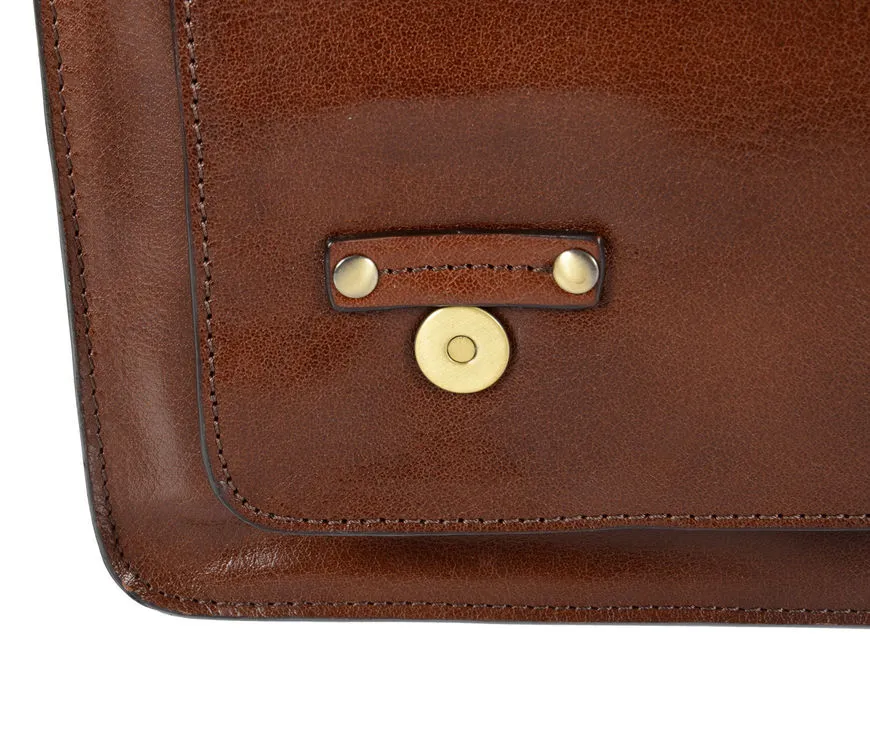 Ashwood Josh Chestnut Leather School Satchel