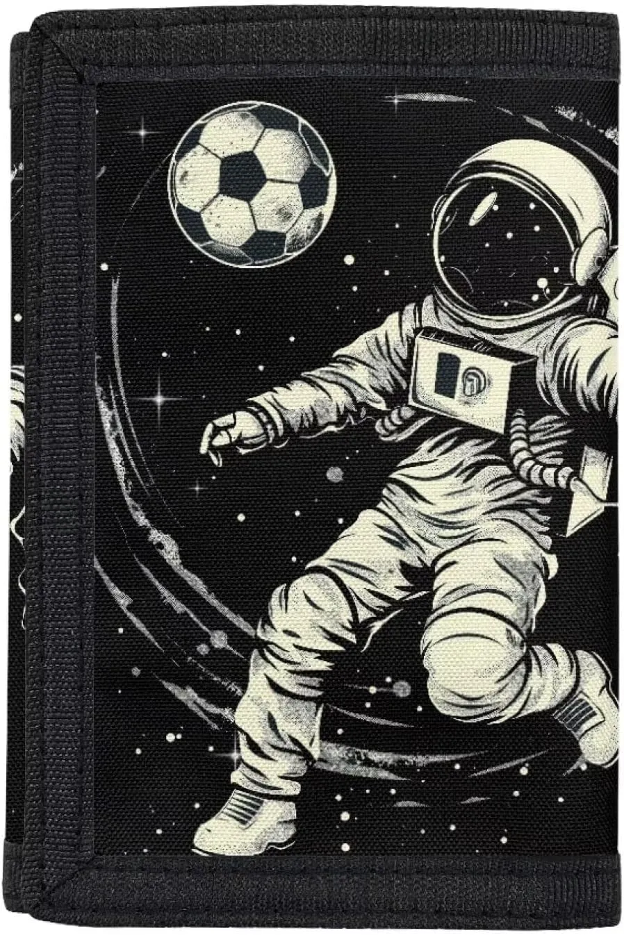 Astronaut Kids Wallet for Boys Trifold Wallets Canvas Novelt Wallet Slim Tri-fold Wallet Boys Slim Money Clip Wallet Credit Card Id Holder Fashion Polyester Cardholder Wallets