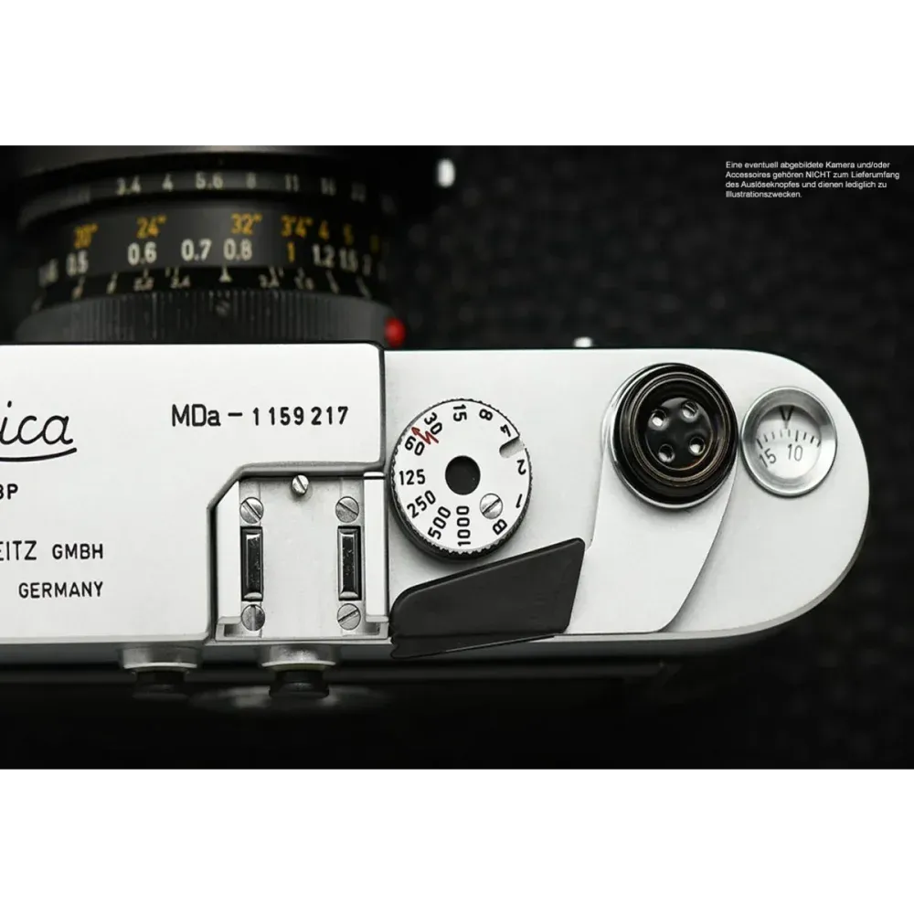 Auslöseknopf in Schwarz | Knopf Design aus Messing | Rock n Roll Camera Straps