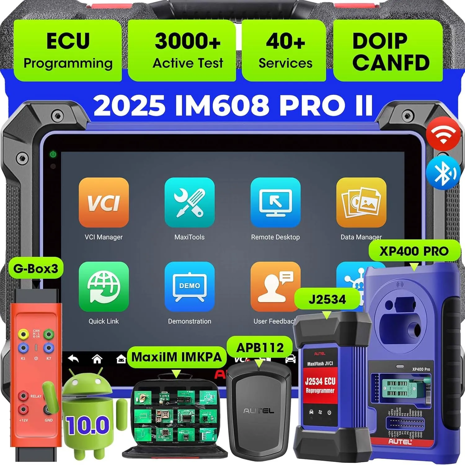 Autel MaxiIM IM608 PRO II, 2025 IM608 PRO 2 Upgrade of IM608 Pro IM608S II IM508, ECU Programming Scan Tool as Elite II Pro,40 Reset,3K  Bidirectional Tests, with XP400 PRO IMKPA GBOX3 APB112
