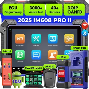 Autel MaxiIM IM608 PRO II, 2025 IM608 PRO 2 Upgrade of IM608 Pro IM608S II IM508, ECU Programming Scan Tool as Elite II Pro,40 Reset,3K  Bidirectional Tests, with XP400 PRO IMKPA GBOX3 APB112