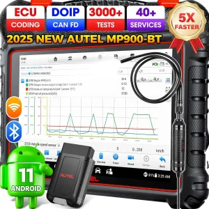 Autel MaxiPRO MP900-BT Scanner w/ $60 MV108S - 2025 DoIP/CAN FD MP900BT, Newer Model of MS906BT MP900 DS900 DS808, Pro ECU Coding, 3000  Bidirectional, 40  Services, VIN/License Scan, OS 11, FCA SGW