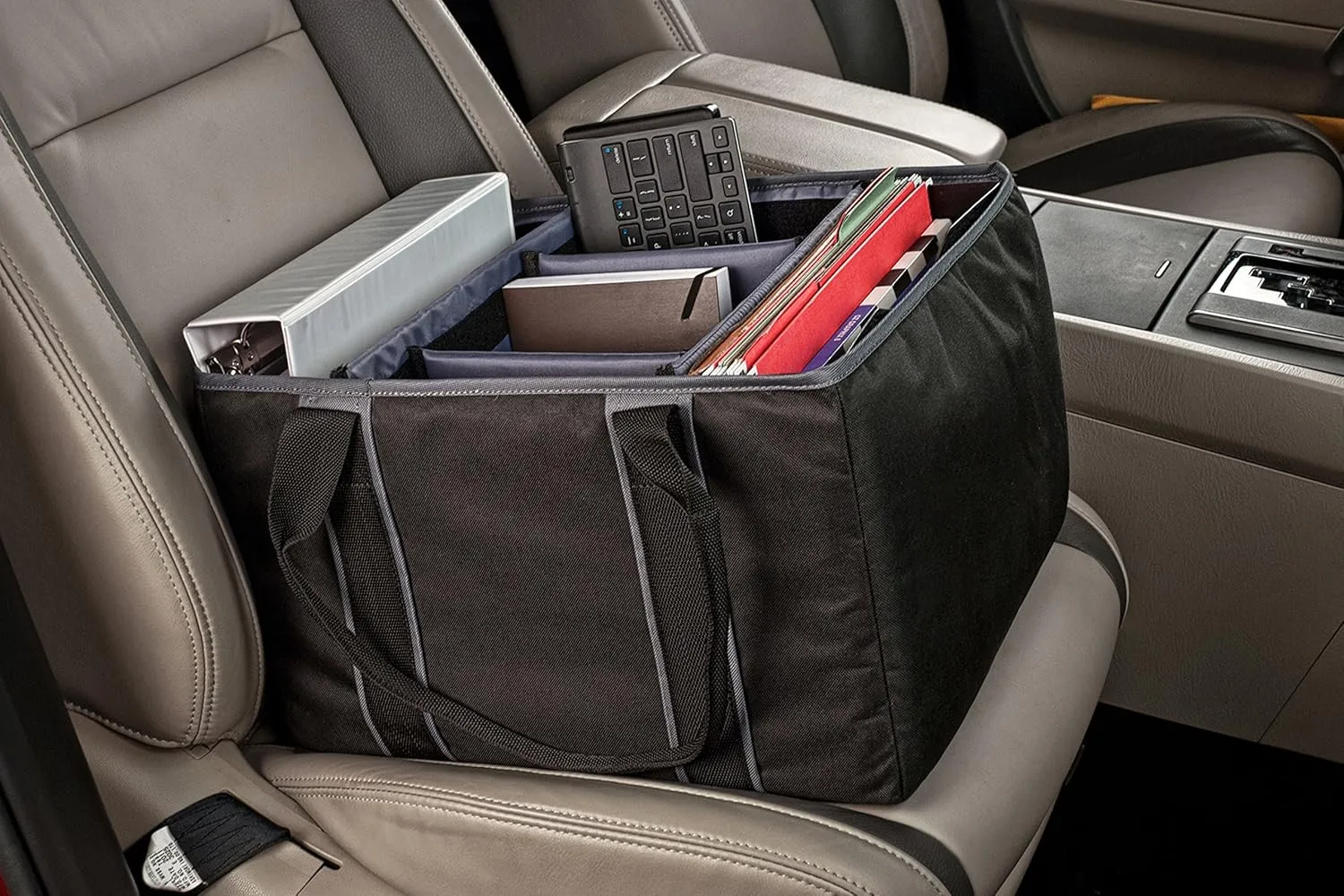 AutoExec AUE14007 File Tote Organizer Black with Cooler Bag