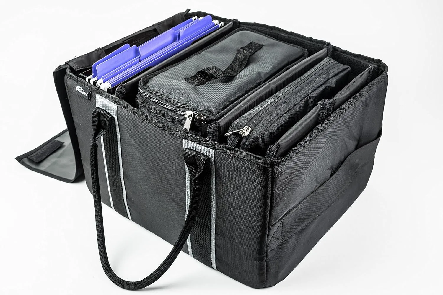 AutoExec AUE14007 File Tote Organizer Black with Cooler Bag