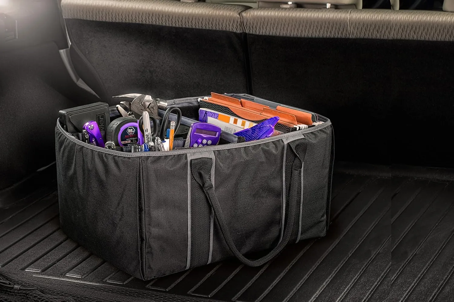 AutoExec AUE14007 File Tote Organizer Black with Cooler Bag