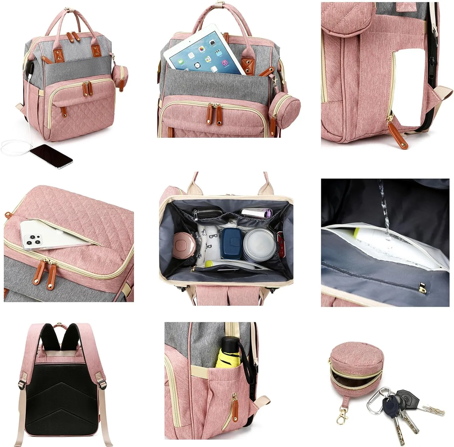 Axcone Baby Diaper Bag Backpack with Changing Pads mommy Bags Boys Girl Unisex Multifunction Travel Baby
