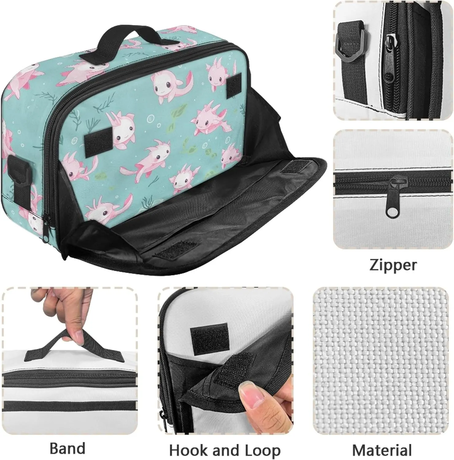 Axolotl Mini Small Diaper Bag Small Stroller Diaper Bag with Adjustable Straps Outdoor Stroller Diaper Bag Lightweight Mini Diaper Bag Crossbody