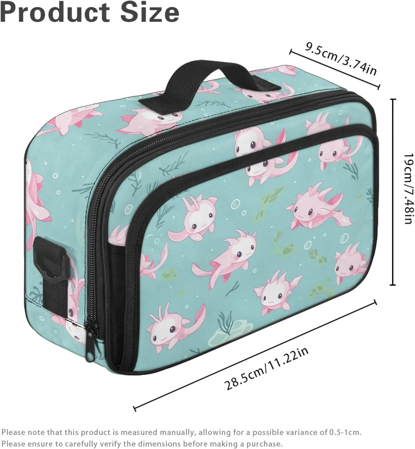 Axolotl Mini Small Diaper Bag Small Stroller Diaper Bag with Adjustable Straps Outdoor Stroller Diaper Bag Lightweight Mini Diaper Bag Crossbody