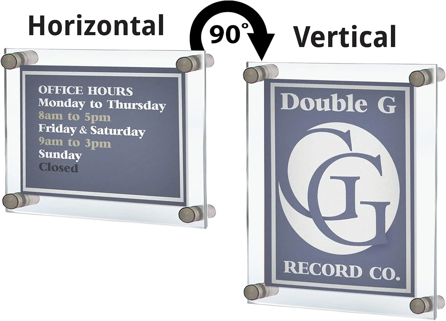 Azar Displays,105536, Floating Acrylic Wall Frame with Silver Hardware Stand Off Caps, Clear Hanging Photo Frame Display Mount with Frameless Border, Glass-Like Frame for Large Prints, 24" x 36"