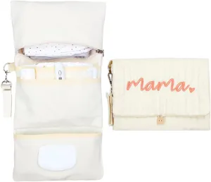 Baby Bag Organizer, Portable Baby Stroller Mini Diaper Bag Handbag Travel Set with, Quilted with Stroller Straps (Mama)