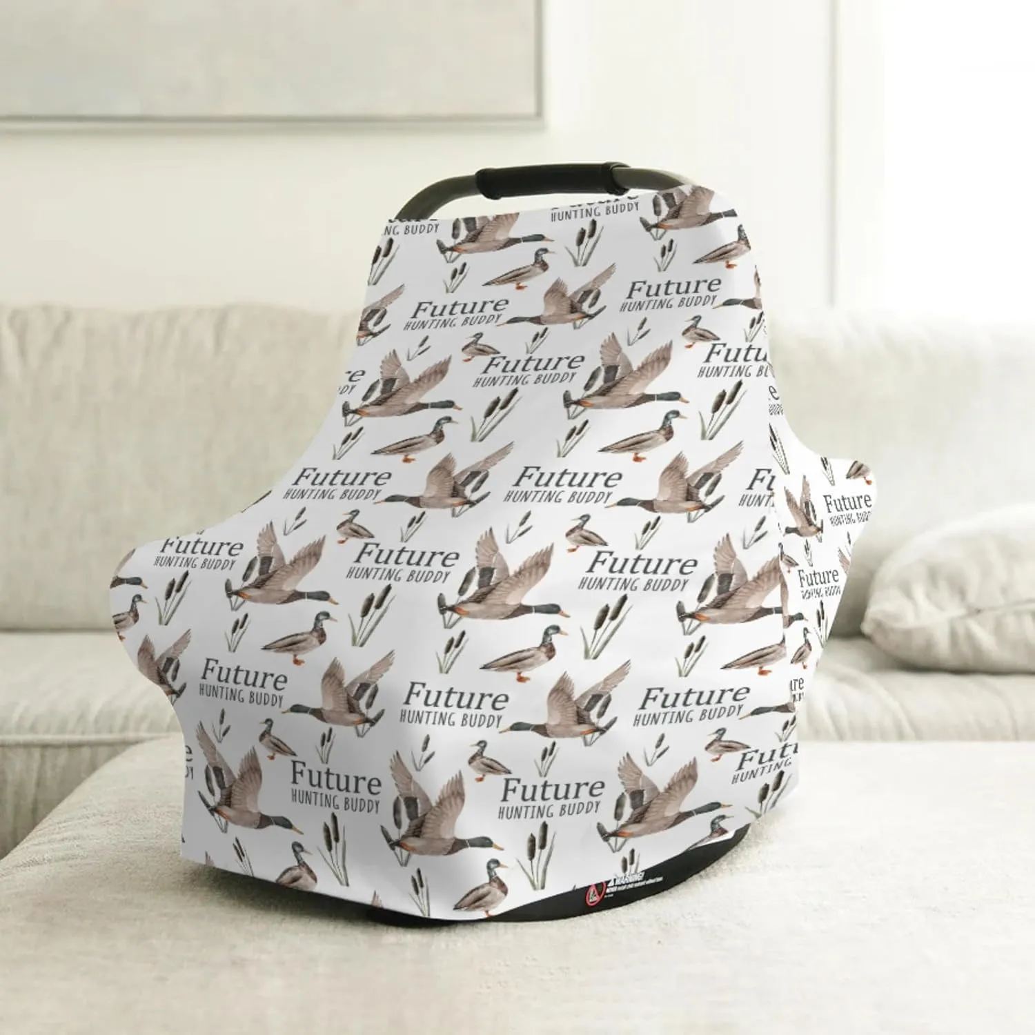 Baby Boy 5-in-1 Car Seat Cover Mallard Duck Hunting Wild Animal Hunter, Multi-use Privacy Nursing Breastfeeding Cover, Carseat Canopy Carrier Newborn Infant Gift