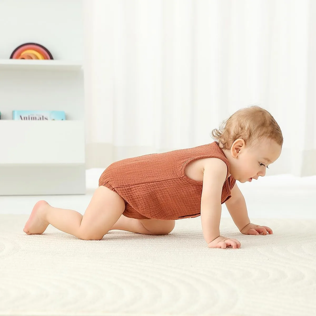 Baby Boy/Girl Romper Sleeveless Cotton Linen Tank Top Bodysuit One Piece Neutral Newborn Baby Summer Clothes