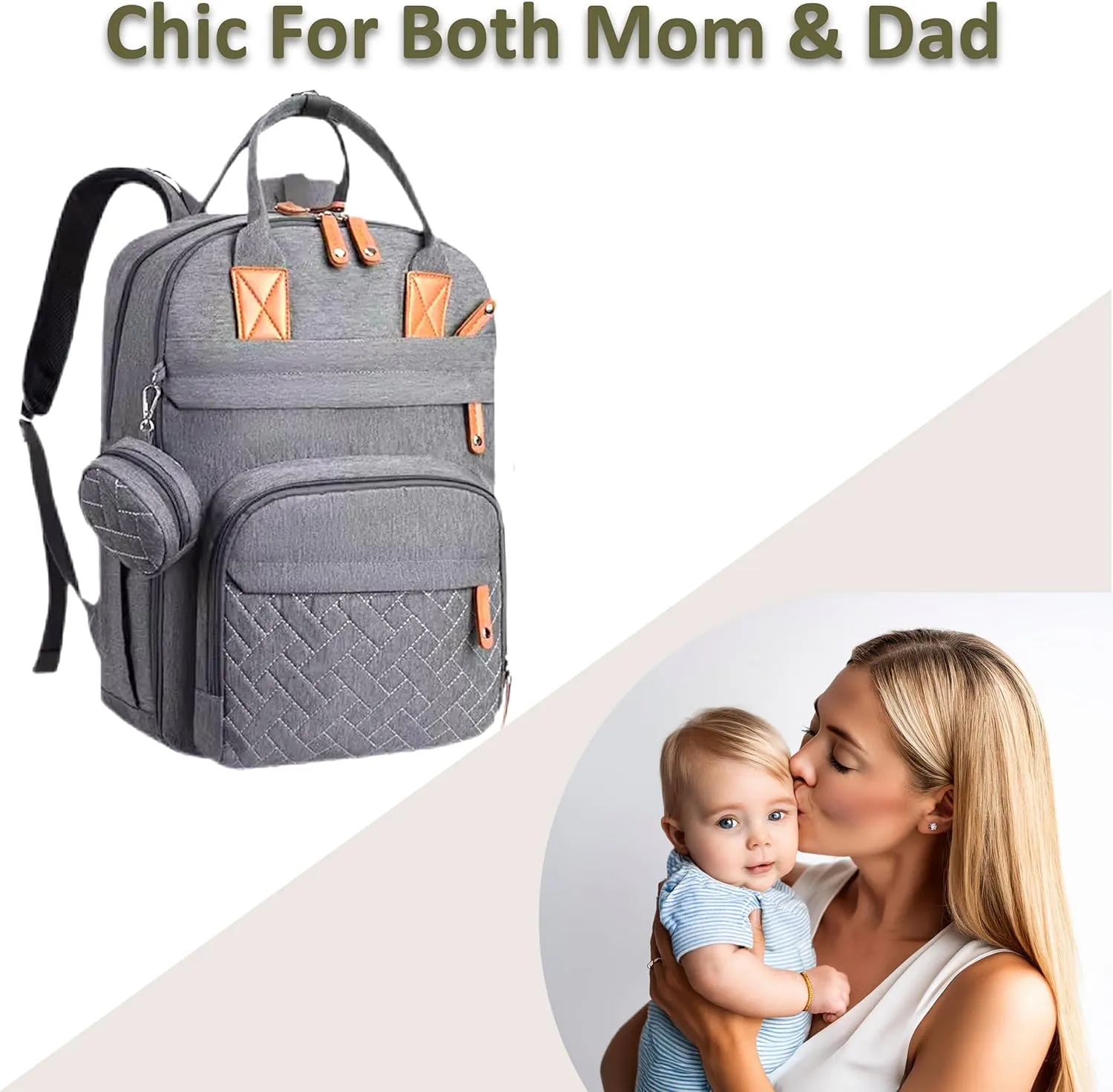 Baby Diaper Backpack (Grey)
