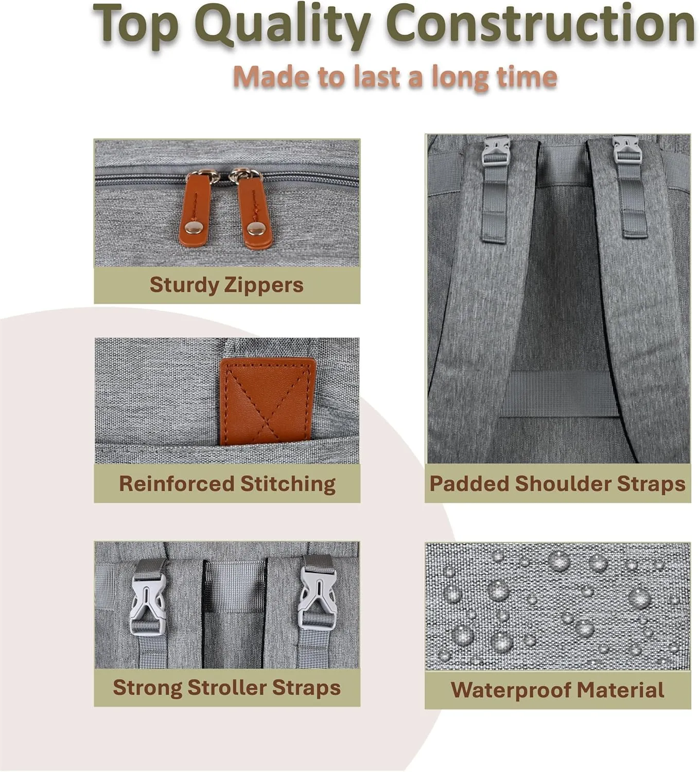 Baby Diaper Backpack (Grey)