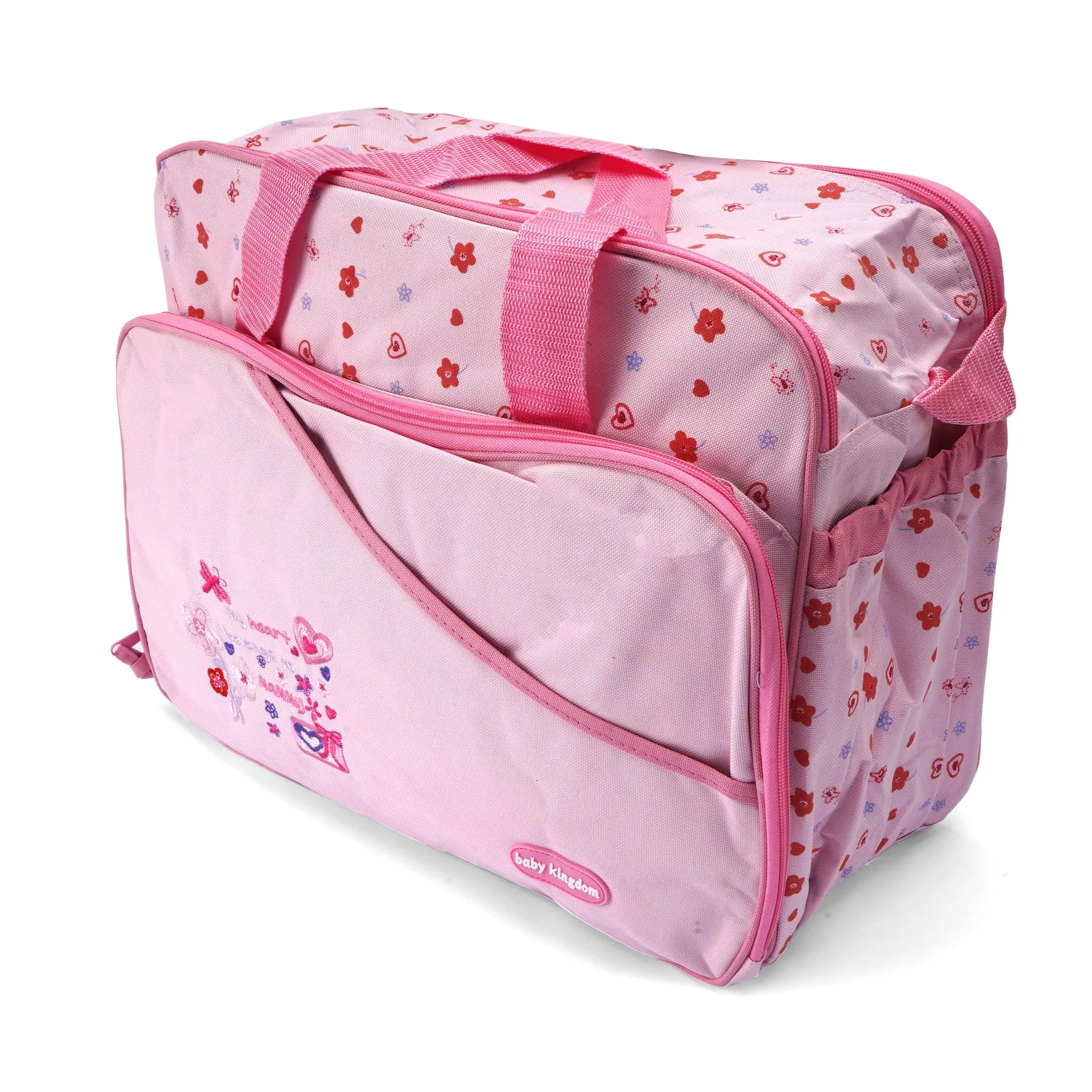 Baby Diaper Bag 3pcs Heart Pink - Sunshine