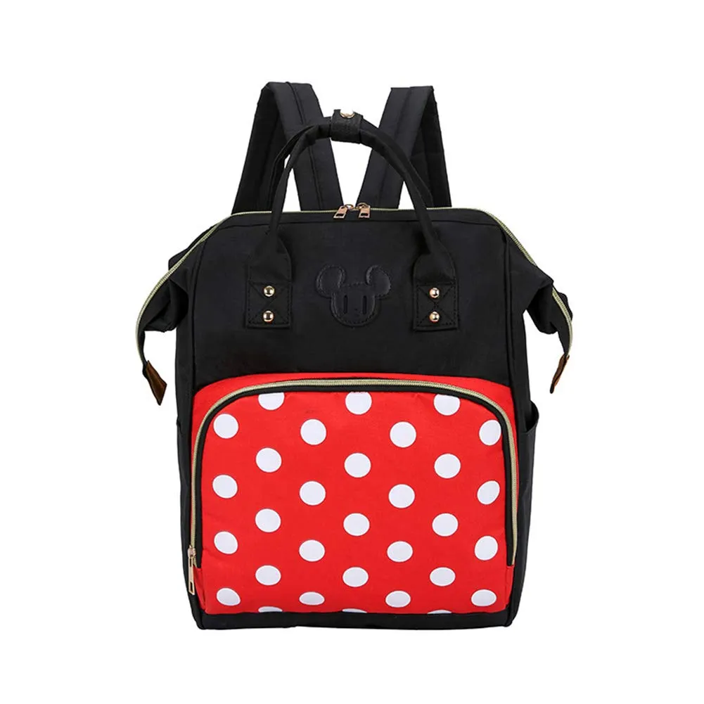 Baby Diaper Bag Backpack, Large Capacity Waterproof Multi-Function Fashion Polka Dots Travel Bag Pack, Nursing Bag(A)