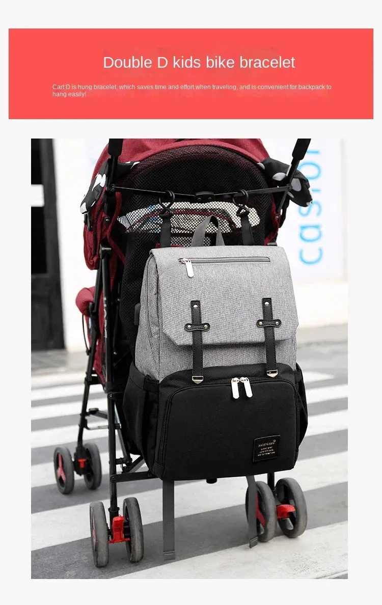 Baby Diaper Bag Backpack Multifunctional Diaper Bag Organizer with Thermal Milk Bottle Bag Baby Bags for Mom