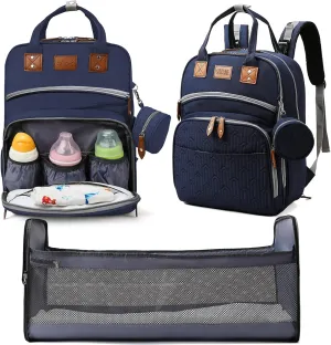Baby Diaper Bag Backpack with Changing Station, best baby registry shower gifts, Baby Diaper Bags for Men and Women，Essential Gifts for New Parents of Babies（Dark Blue）