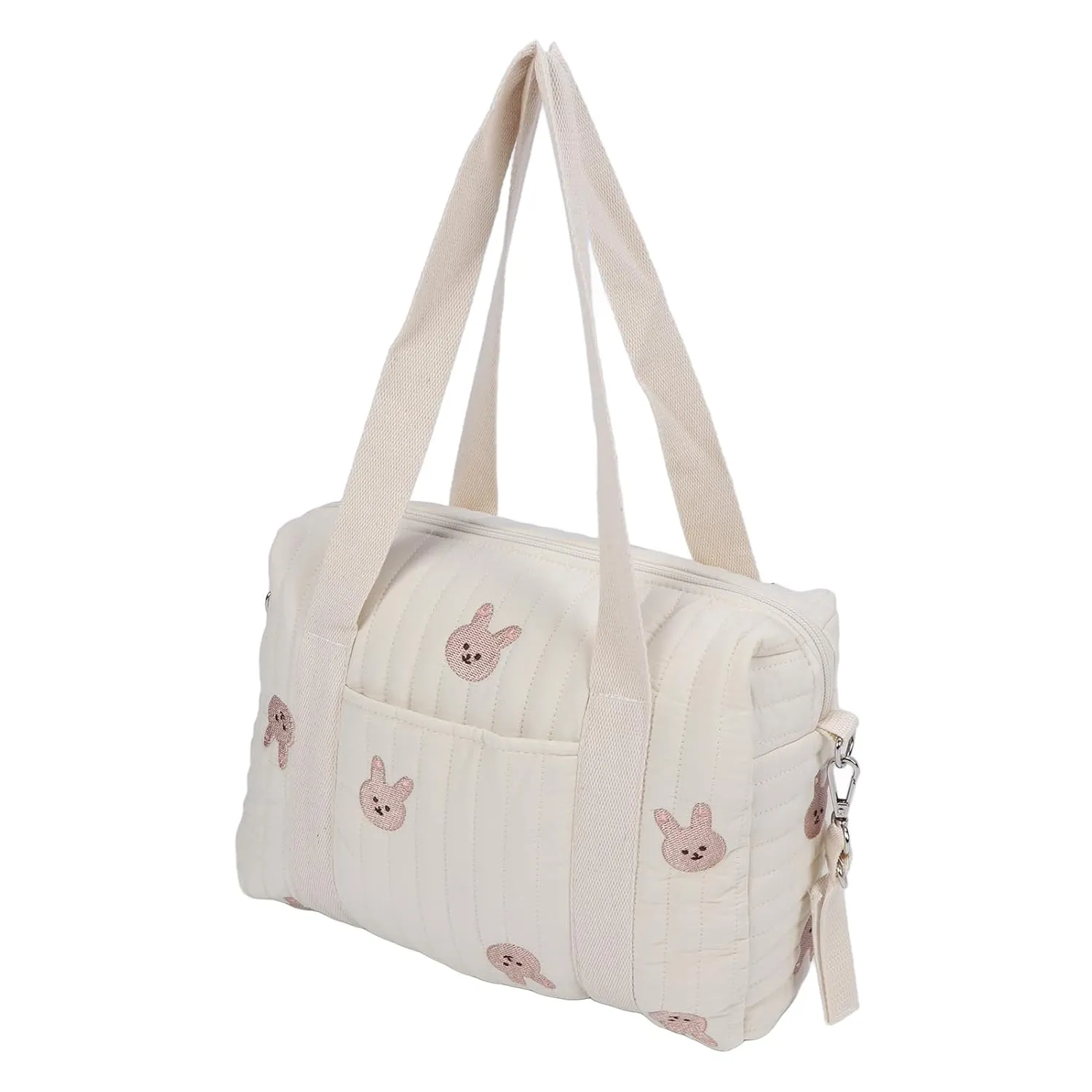 Baby Diaper Bag Tote, Stroller Organizers Bag Nursery Storage Bin for Wipes and Toys Universal Stroller Organizer Diaper Tote Bag Handbag Travel Baby Bag for Mom and Dad(Rabbit)