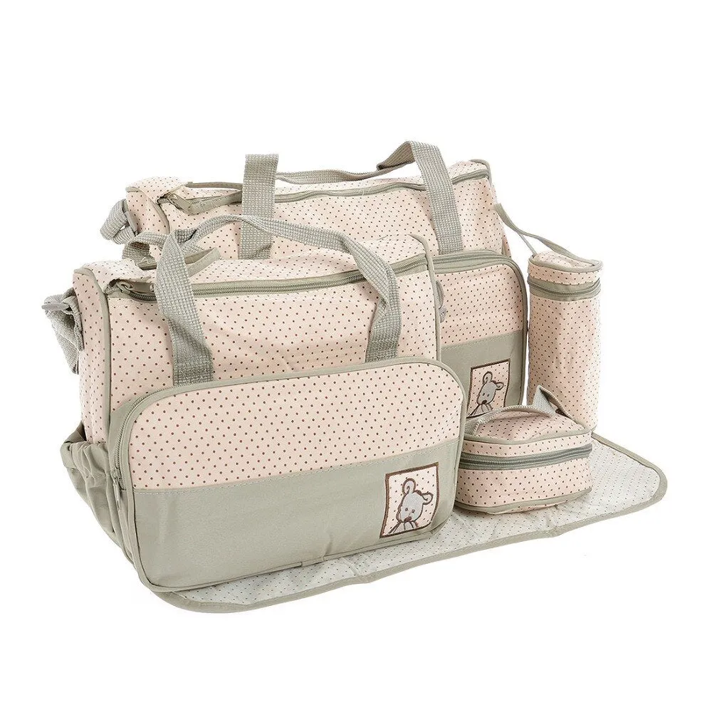 Baby Diapers Bag 5Pcs Grey - Sunshine