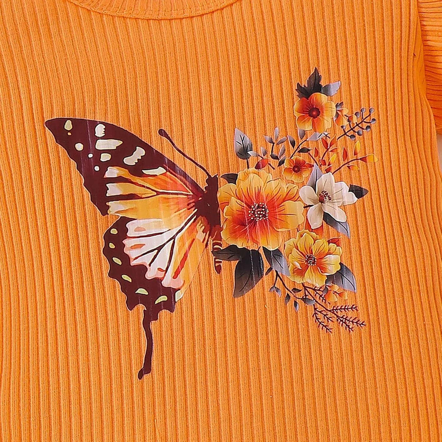 Baby Girl Summer Clothes Cute Butterfly Printed Romper   Denim Skirt   Headband 3pcs Shorts Set 0-18 Months