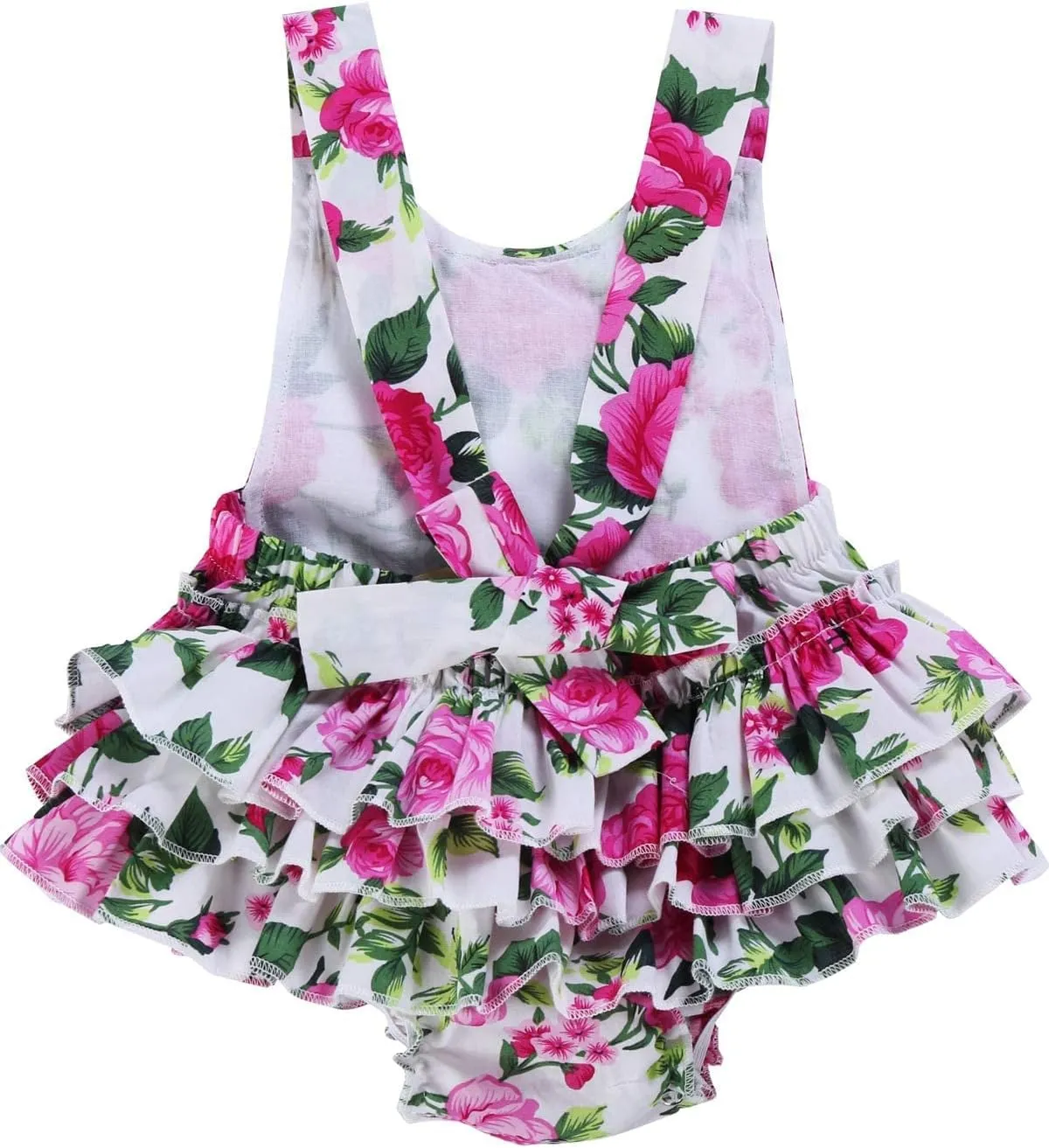 Baby Girl's Floral Print Ruffles Romper Summer Clothes
