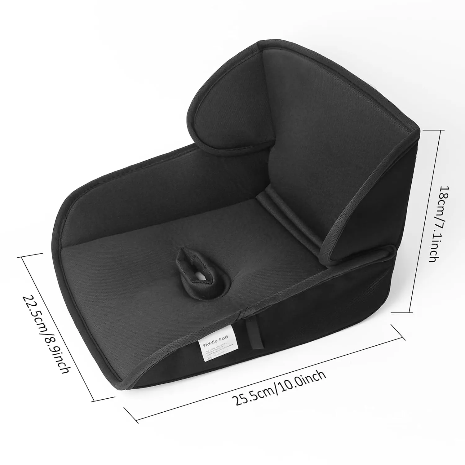 Baby Piddle Pad- Fully Waterproof Toddler Liner & Seat Protector Compatible with Car Seat Stroller with 3D Breathable Material-360 Degree Protection (Black)