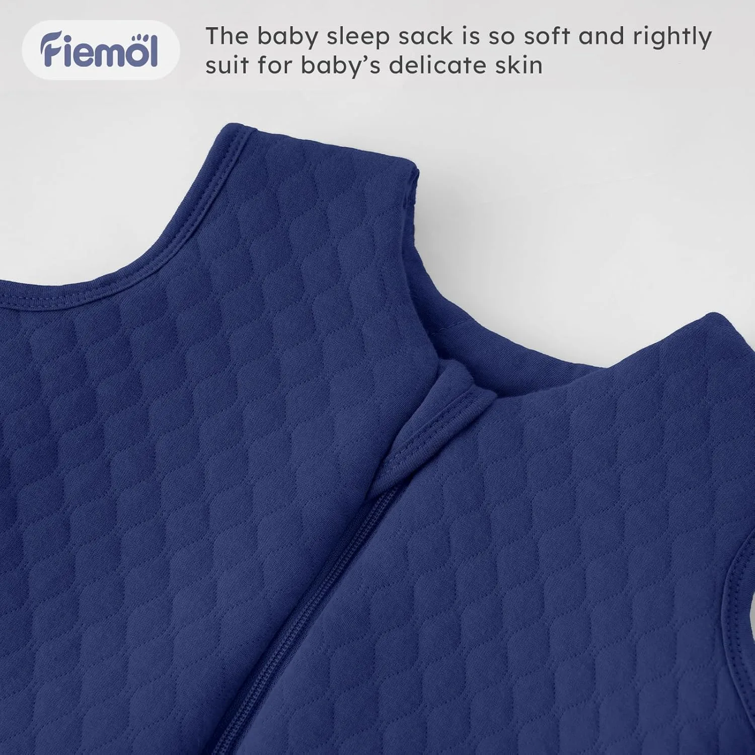 Baby Sleep Sack 6-12 Months 2.5 TOG, Winter Cotton Sleep Sacks Newborn and Infant, Warm Quilted Baby Wearable Blanket, Newborn Sleeping Bag with 2-Way Zipper Blue 1 Pack