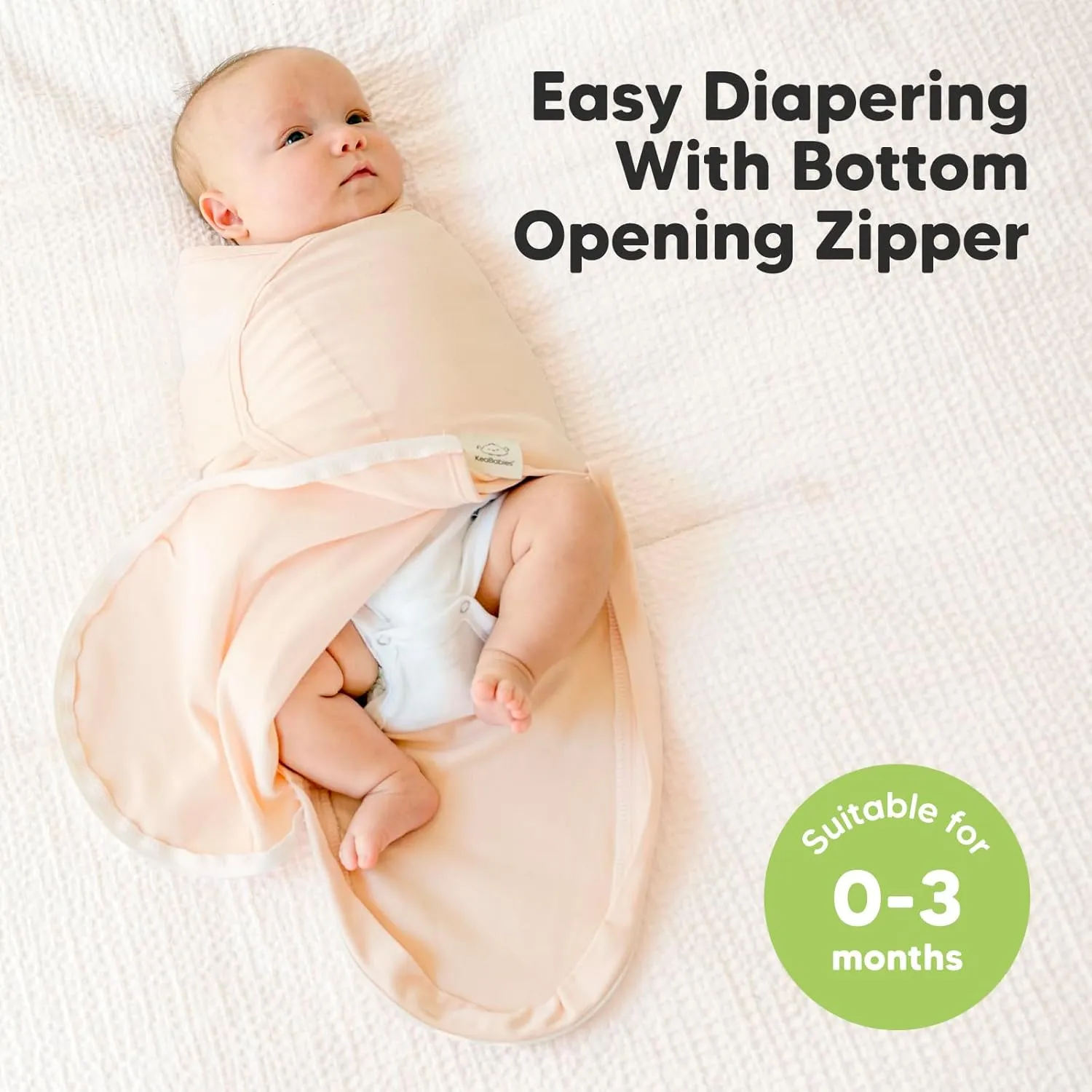 Baby Swaddle Sleep Sacks with Zipper - 3-Pack Swaddles for Newborns 0-3 Months, Infant, Baby Girls, Boys, Soft & Durable Newborn Sleep Sack,Easy Diaper Change Swaddling Blanket(Angelic)