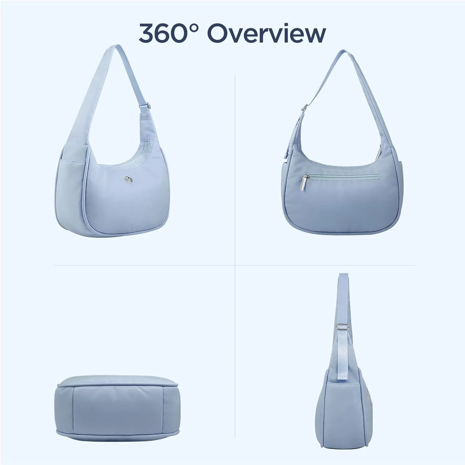 Babysun Mini Shoulder Bag Women Nylon Crescent Bag Underarm Shoulder Purse Women's Shoulder Handbags Small Tote Bag