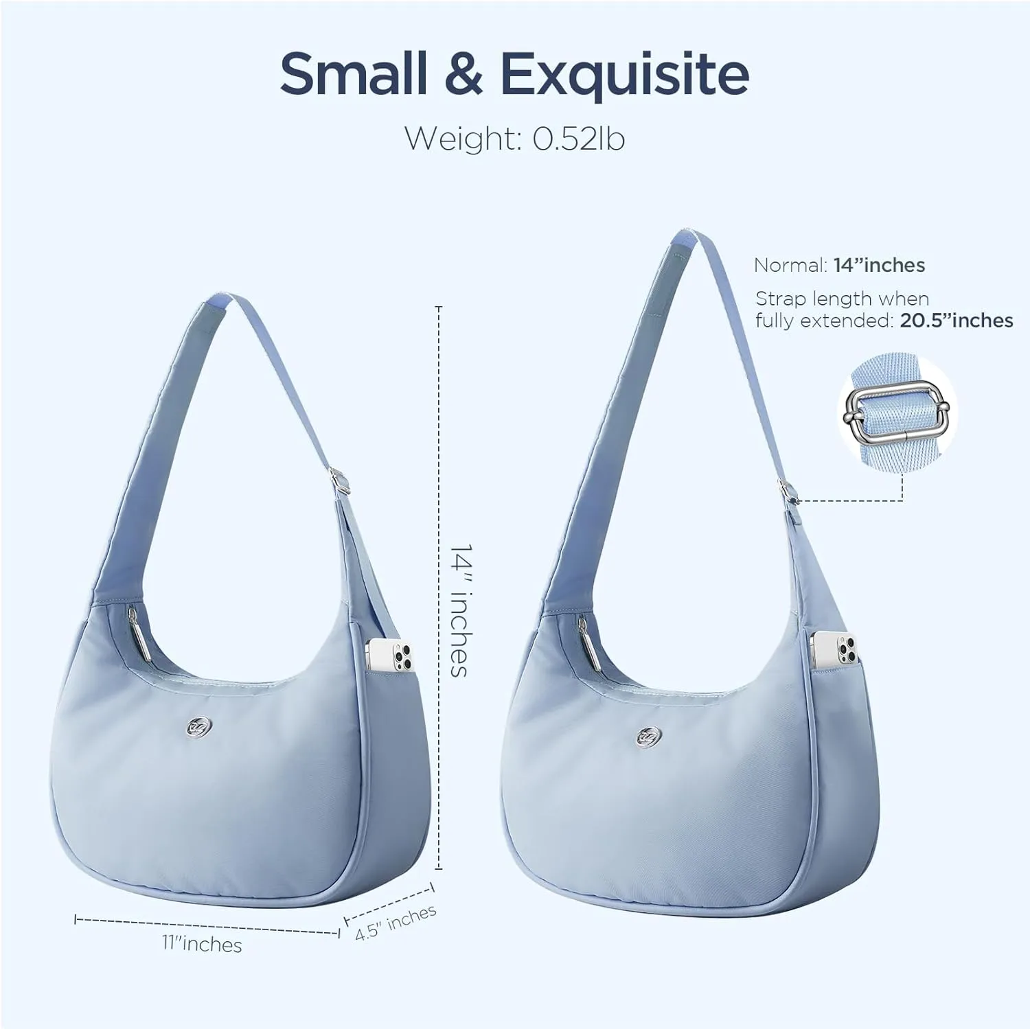 Babysun Mini Shoulder Bag Women Nylon Crescent Bag Underarm Shoulder Purse Women's Shoulder Handbags Small Tote Bag