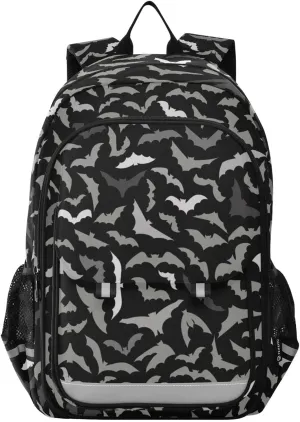 Backpack Halloween Bats ​Toddler School Bags Child Lightweight Preschool Large Bookbags for Girls-Boys Middle-School Elementary