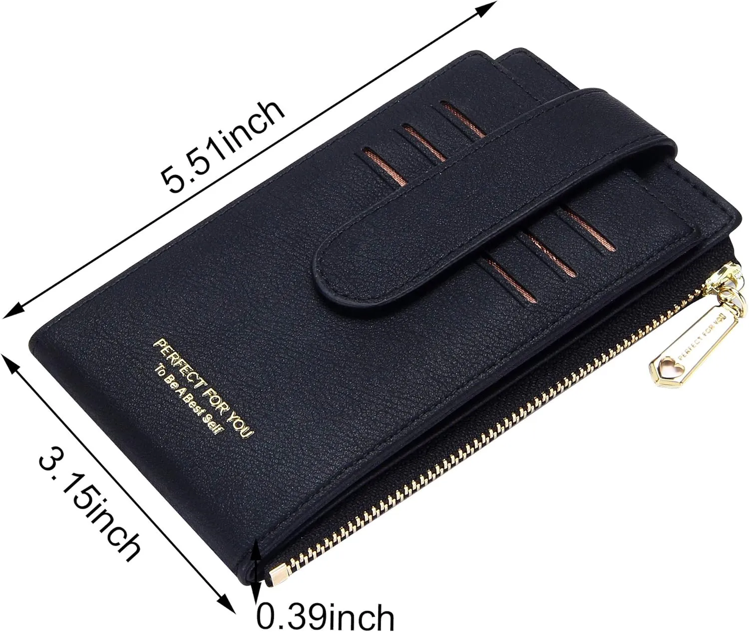 Badiya RFID Card Holder Wallet for Women Slim Wallets Bifold Multi Card Case Zipper Coin Purse