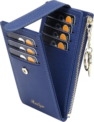 Badiya RFID Card Holder Wallet for Women Slim Wallets Bifold Multi Card Case Zipper Coin Purse