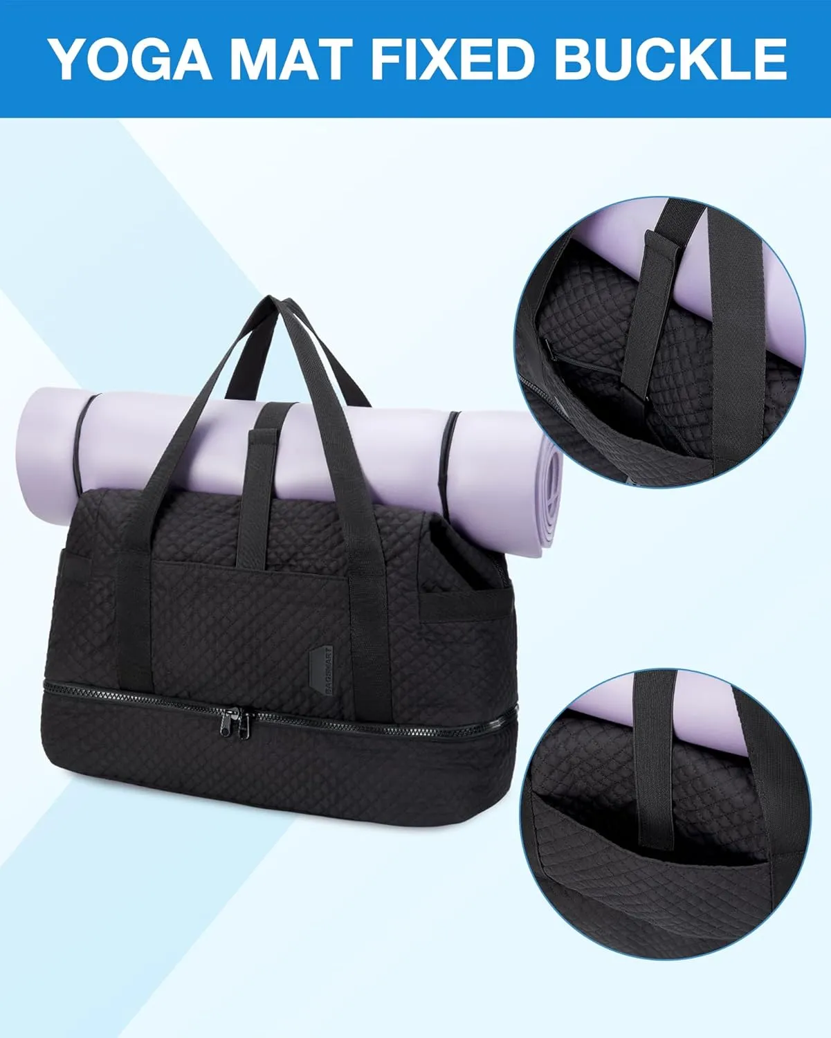 BAGSMART Large Gym Bag with Yoga Mat Buckle, Weekender Overnight Bag for Women, Travel Duffle Bag for Travel Essentials, Carry On Tote Bag Hospital Bag for Labor and Delivery