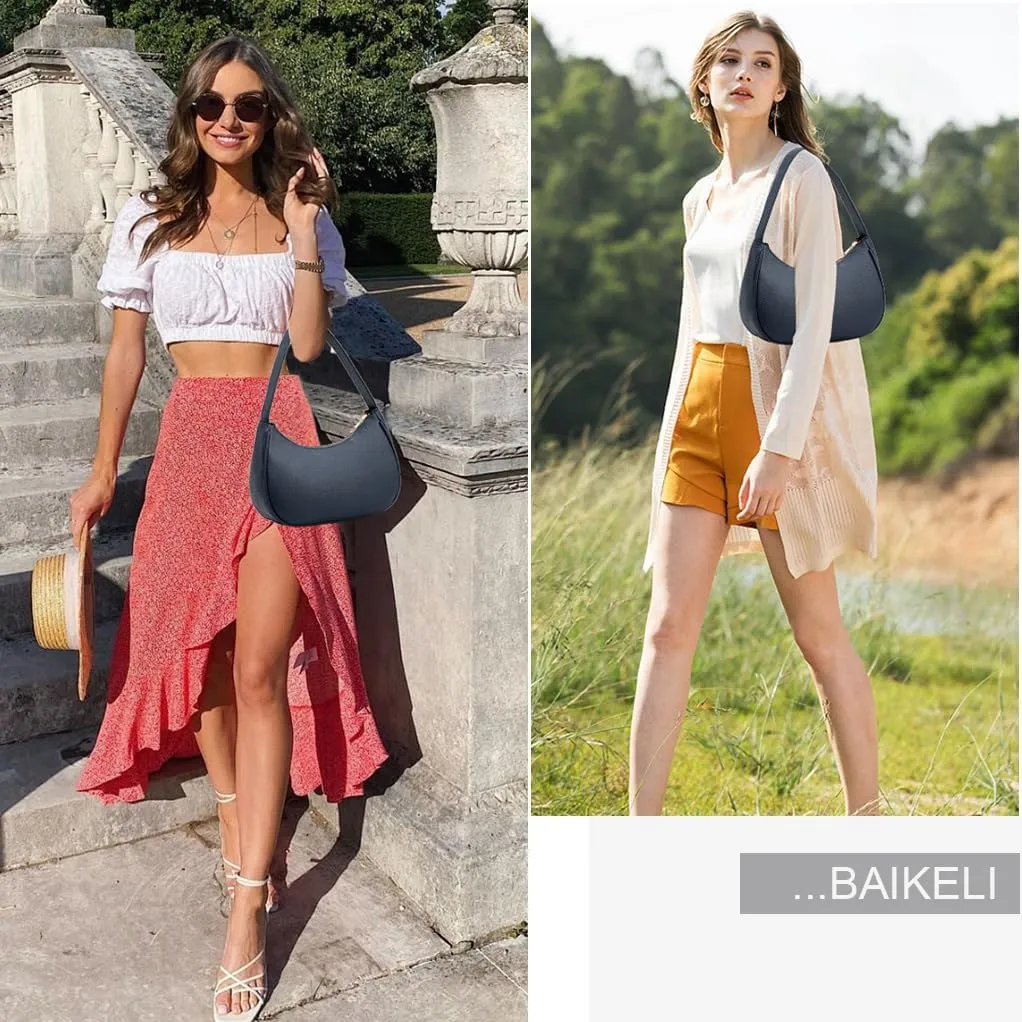 BAIKELI Crescent Shoulder Bags for Women Small Shoulder Purse Handbag Retro Classic Clutch Hobo Tote Bag Underarm Purse