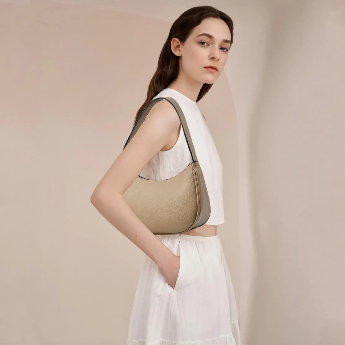 BAIKELI Crescent Shoulder Bags for Women Small Shoulder Purse Handbag Retro Classic Clutch Hobo Tote Bag Underarm Purse