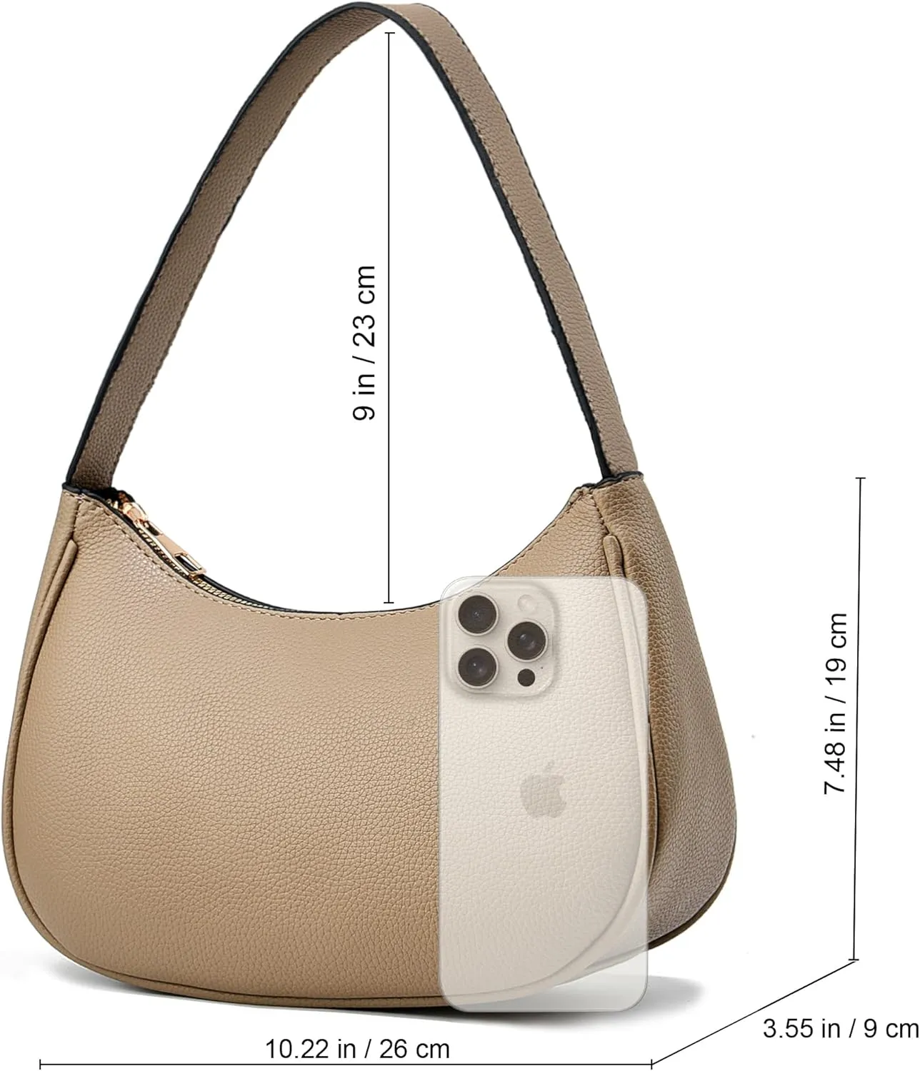 BAIKELI Crescent Shoulder Bags for Women Small Shoulder Purse Handbag Retro Classic Clutch Hobo Tote Bag Underarm Purse