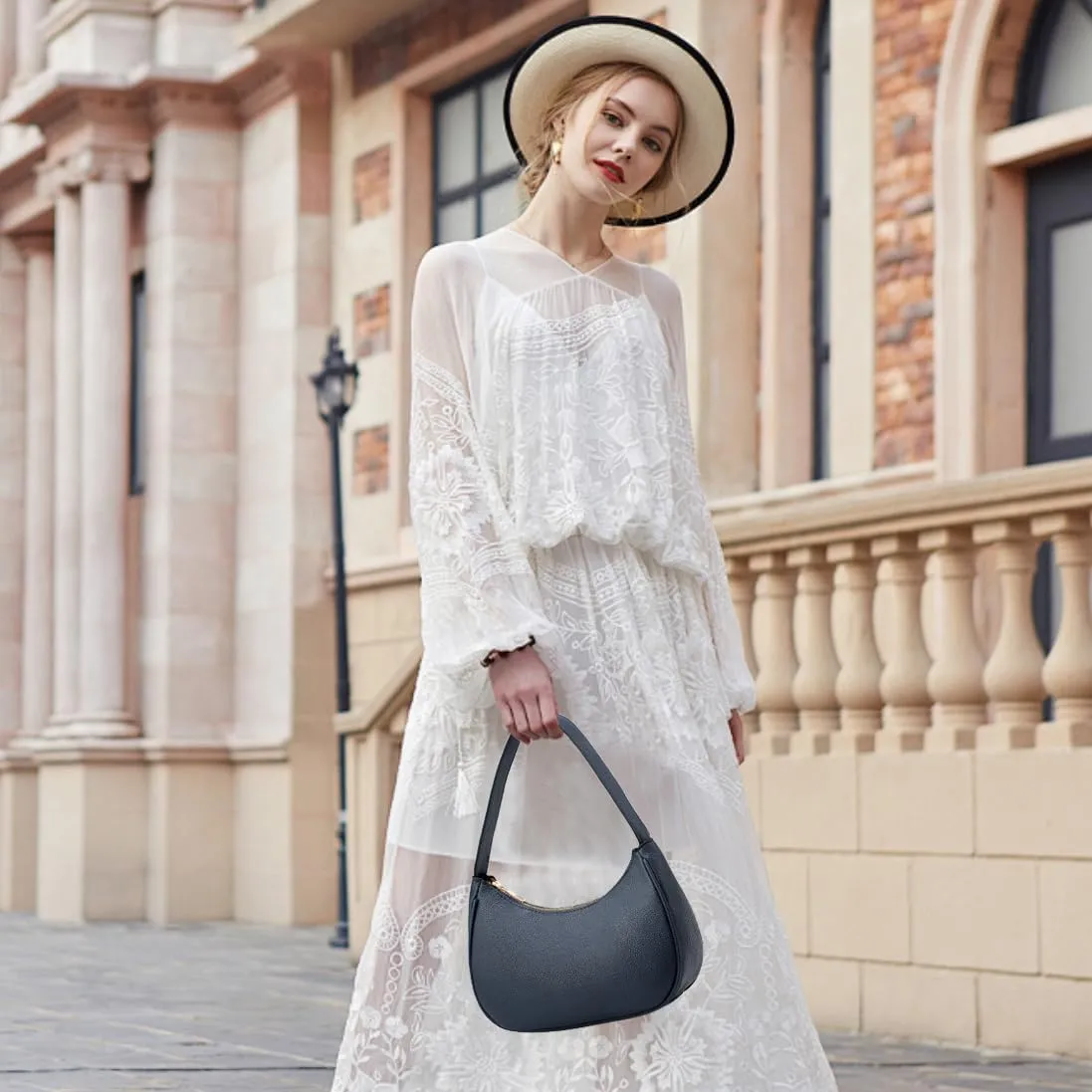 BAIKELI Crescent Shoulder Bags for Women Small Shoulder Purse Handbag Retro Classic Clutch Hobo Tote Bag Underarm Purse