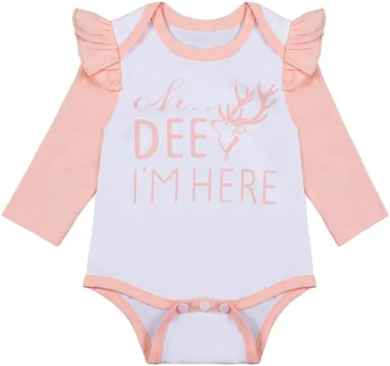 bakjuno Baby Girl Outfit Daddy's Little Girl Clothing Newbron Deer Pant Set
