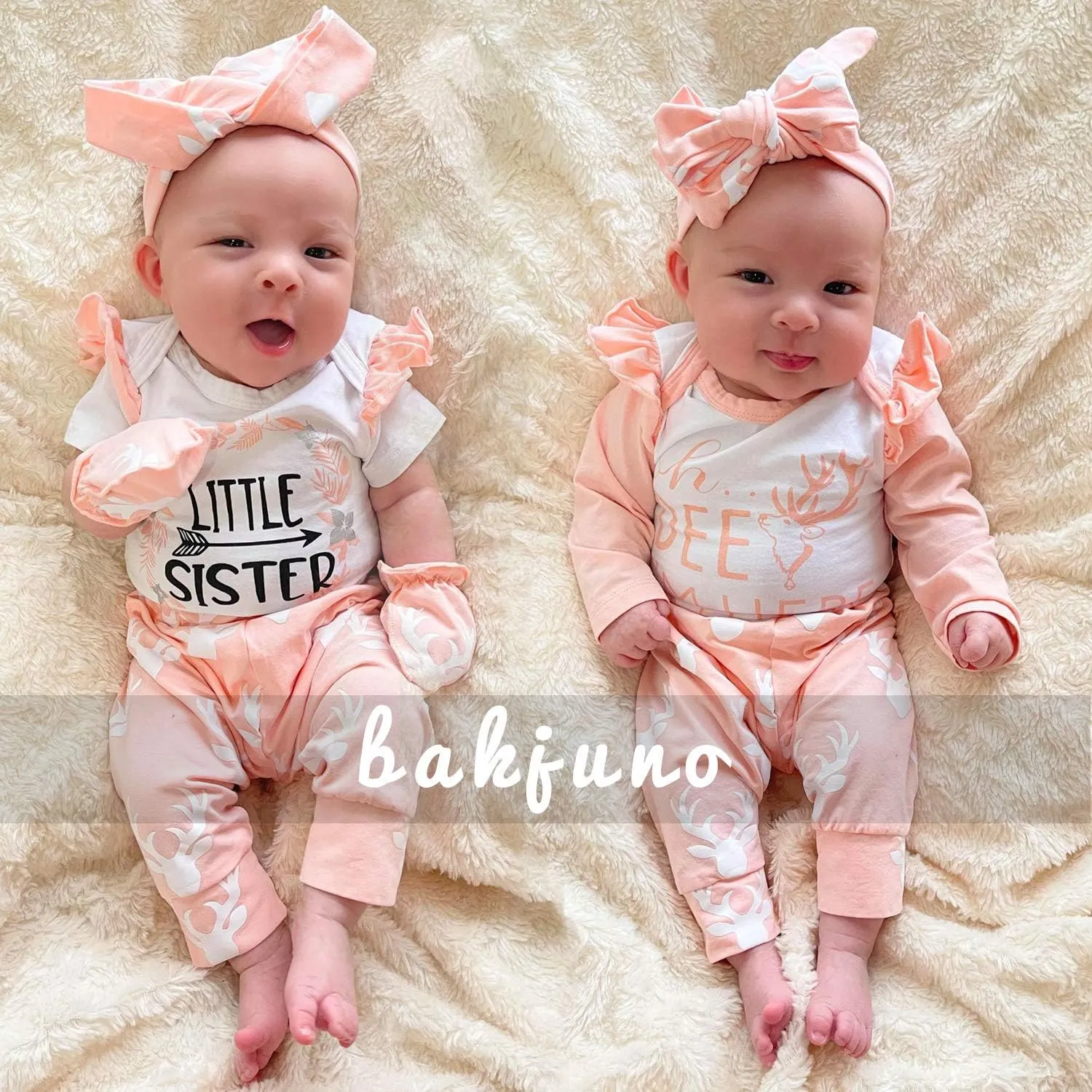 bakjuno Baby Girl Outfit Daddy's Little Girl Clothing Newbron Deer Pant Set
