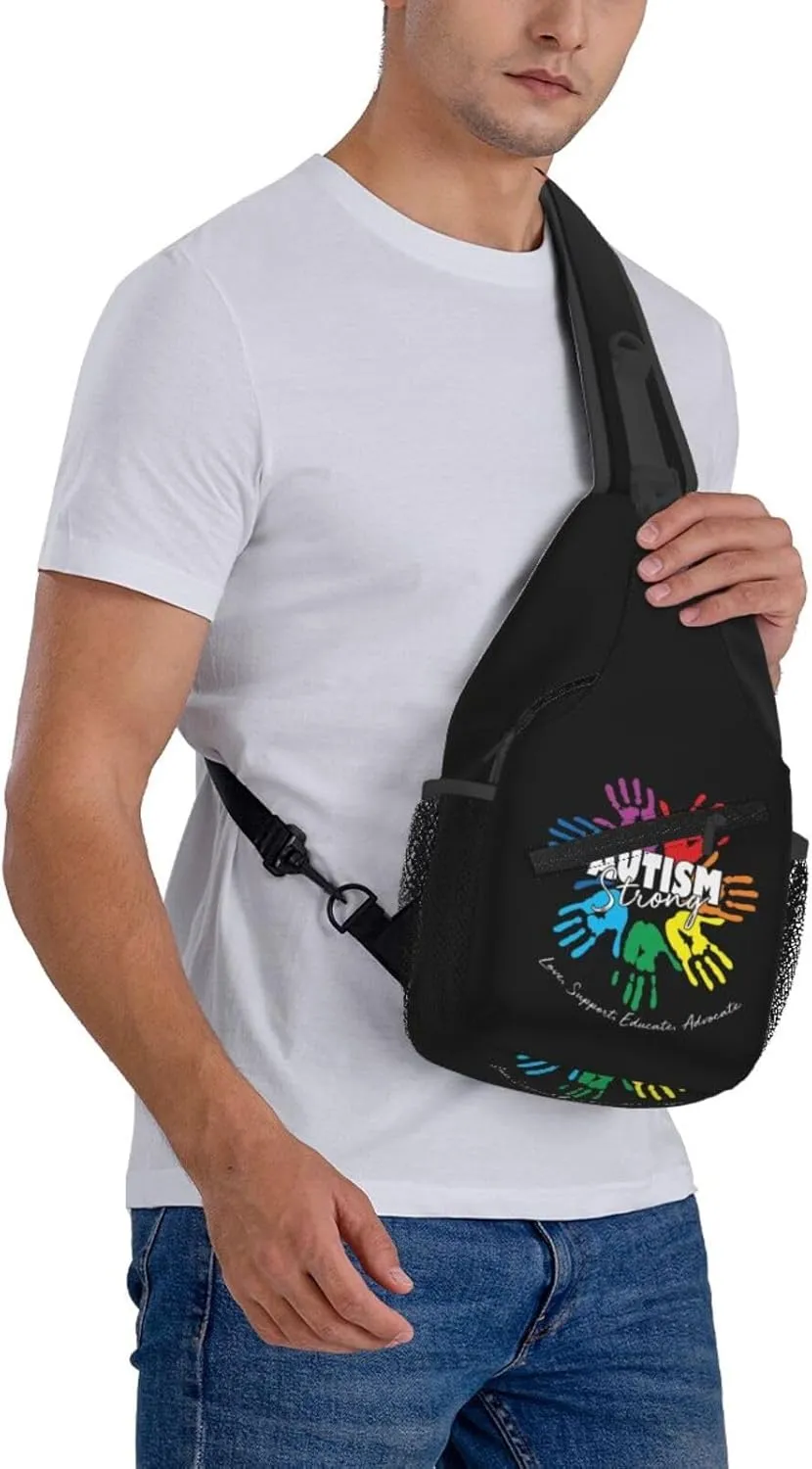 Be Anything Be Kind Autism Awareness Crossbody Bag Adjustable Sling Bag Casual Chest Bags Travel Shoulder Backpack