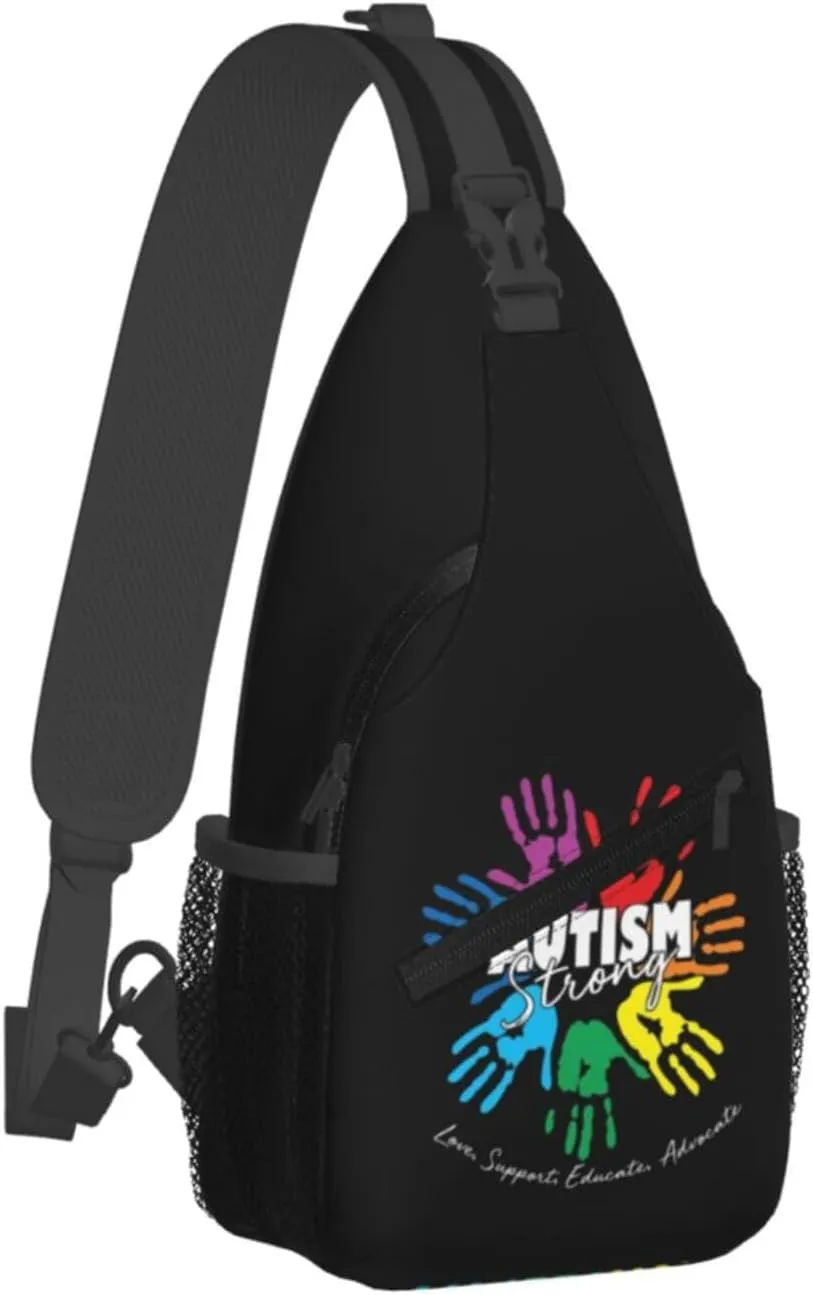 Be Anything Be Kind Autism Awareness Crossbody Bag Adjustable Sling Bag Casual Chest Bags Travel Shoulder Backpack