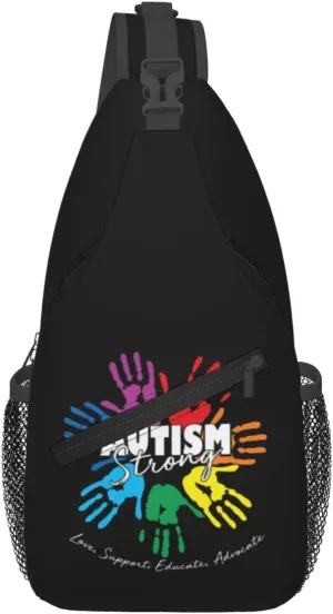 Be Anything Be Kind Autism Awareness Crossbody Bag Adjustable Sling Bag Casual Chest Bags Travel Shoulder Backpack