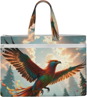 Beautiful phoenix Print Men's and Women's Canvas Portable File Bags,Laptop Briefcase,Business Travel Office Bags