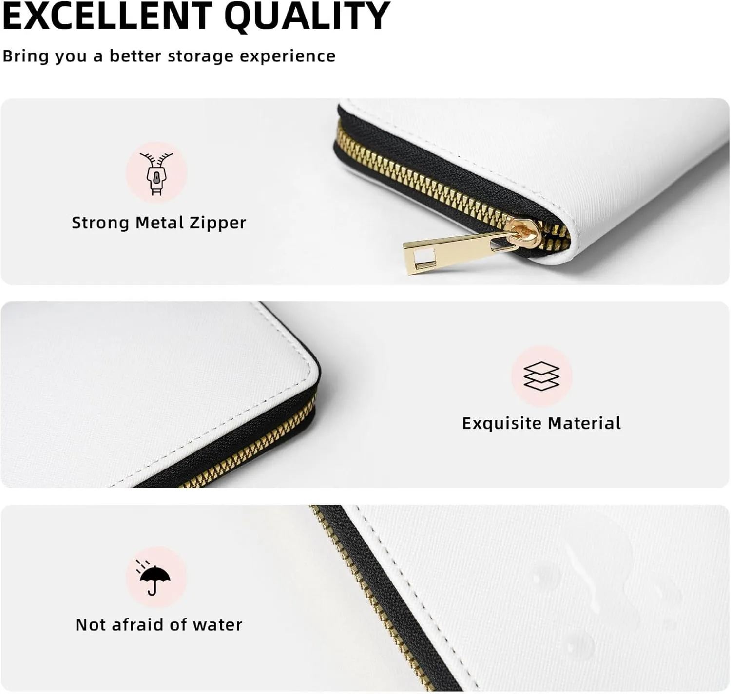 Bees Pattern Wallet for Men Women Elegant Long Clutch Zip Around Travel Leather Coin Purse Large Capacity Credit Card Holder Handbag