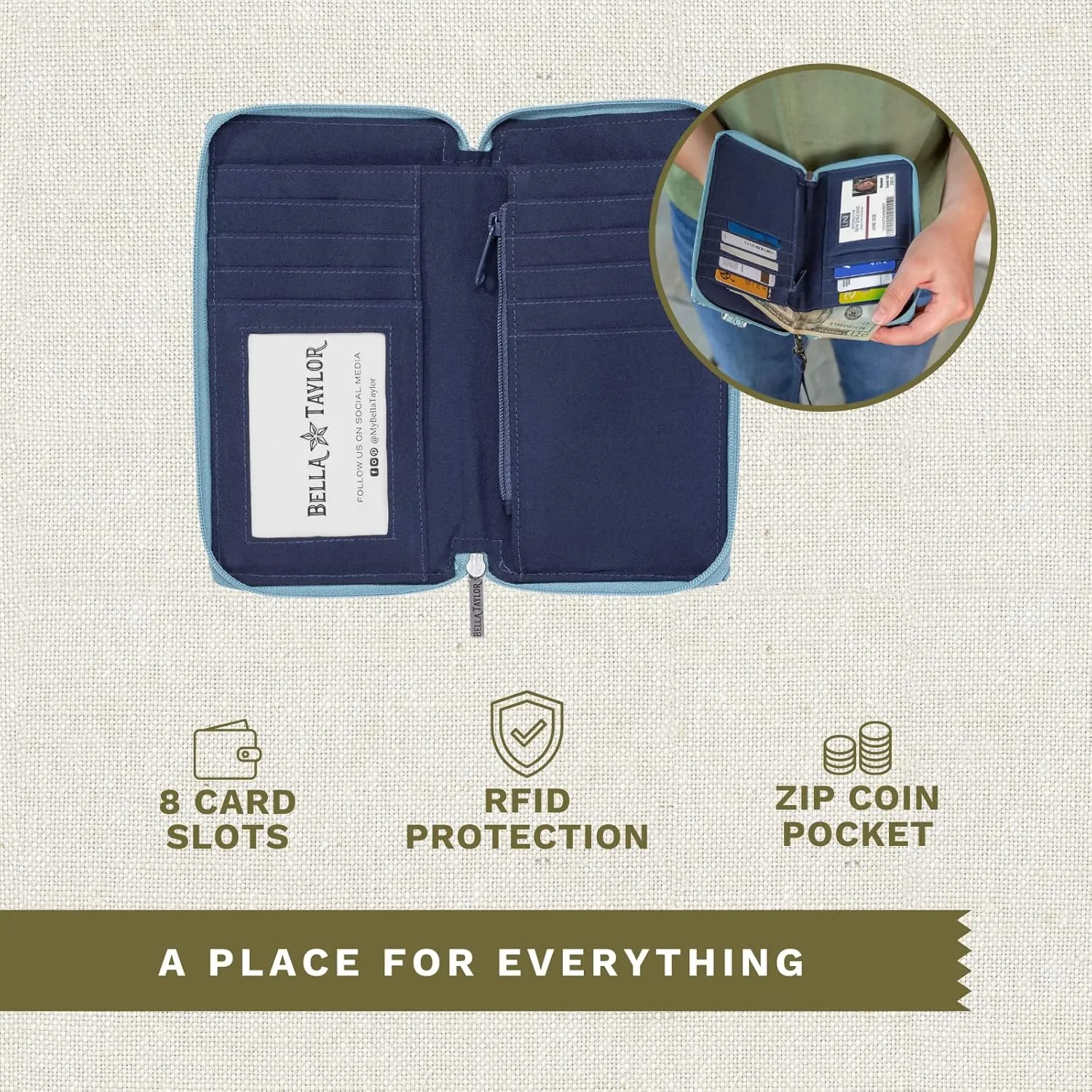 Bella Taylor Cell Phone Wristlet Wallet for Women with Smartphone Pocket and RFID Protection